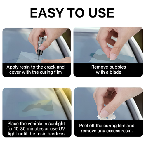 Homeveray GlassFix — Windshield Chip & Crack Repair Kit